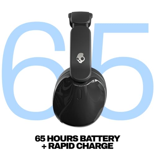 Skullcandy Hesh 540 ANC Wireless Over-Ear Bluetooth Headphones with THX Spatial Audio, Active Noise Cancelling, Personalized Sound, Up to 65 Hours Battery, Microphone for iPhone Android - True Black