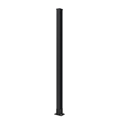 Mondaria 6.1 Feet Metal Above-Ground Posts for Wood-Plastic Composite Fence Installation,with Meat Base, Top and Button Covers, Screws(Set of 1)
