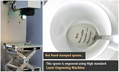 THE BASH AFFAIR Happy Camper Engraved Spoon Gift for Friend, 7 Inch Stainless Steel for Camping