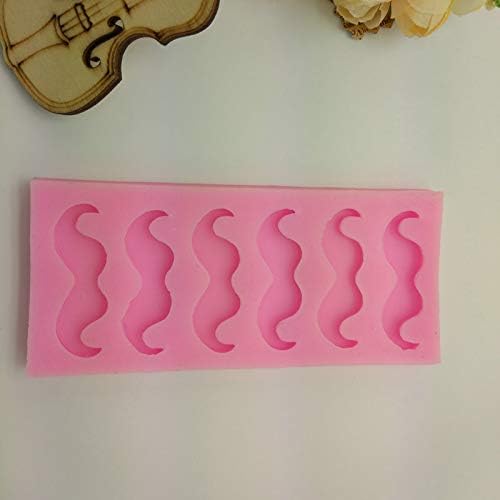 Cute 6 Cavities Funny DIY 3D Mustache Beard Silicone Mold for Fondant, Chocolate, Candy, Cake Decor