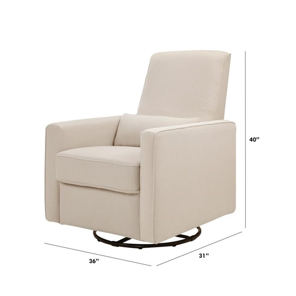 Davinci Piper 360° Swivel Rocker Recliner Chair - Glider Rocking Chair for Nursery and Living Room- GREENGUARD Gold, FSC & Certi-PUR US Certified - Ultra Comfy Glider Recliner Nursery Chair - Cream