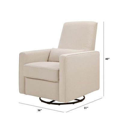 Davinci Piper 360° Swivel Rocker Recliner Chair - Glider Rocking Chair for Nursery and Living Room- GREENGUARD Gold, FSC & Certi-PUR US Certified - Ultra Comfy Glider Recliner Nursery Chair - Cream