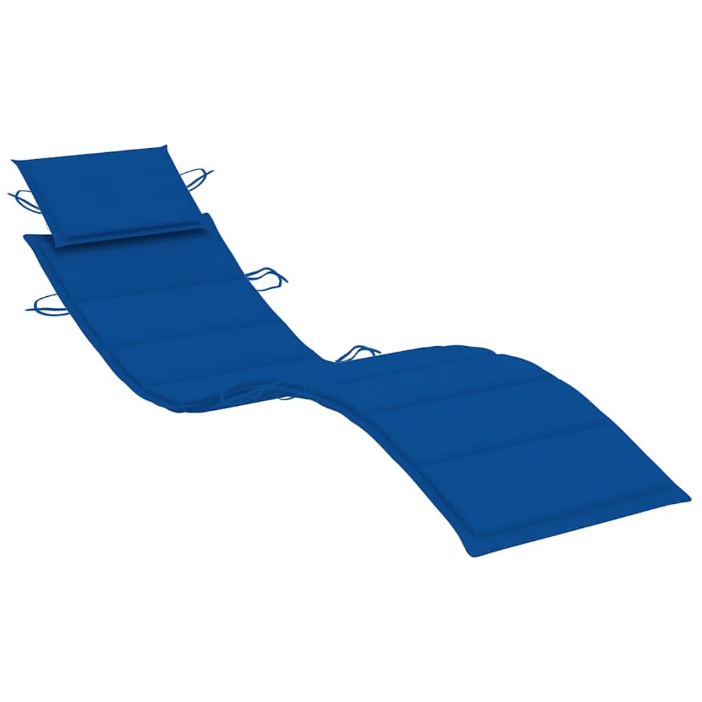 Solid Acacia Wood Outdoor Sun Lounger with Cushion, Foldable Slatted Design for Garden Patio Pool, Ergonomic Curved Lounge Bed with Head Pillow and Se Rope Ties