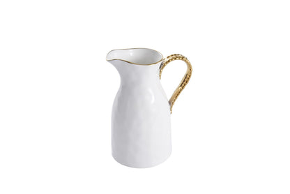 Pampa Bay Golden Salerno Titanium-Plated Porcelain Water Pitcher, 8.25 x 6.25 x 4.75in