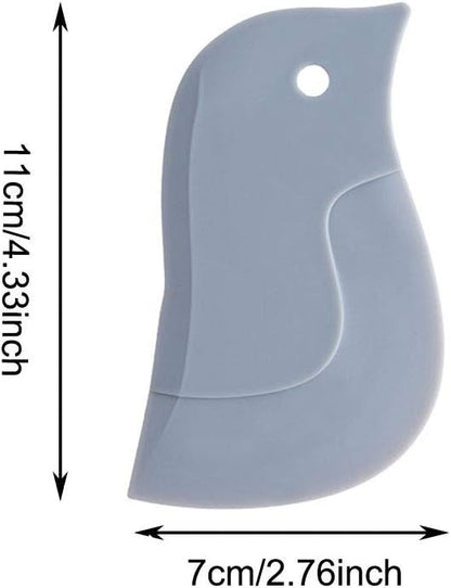 2pcs Penguin Shape Baking Tool, Soft Cleaning Blade Scraper for Oil Dish Plate Cleaning, Kitchen Accessories (11x7 cm)