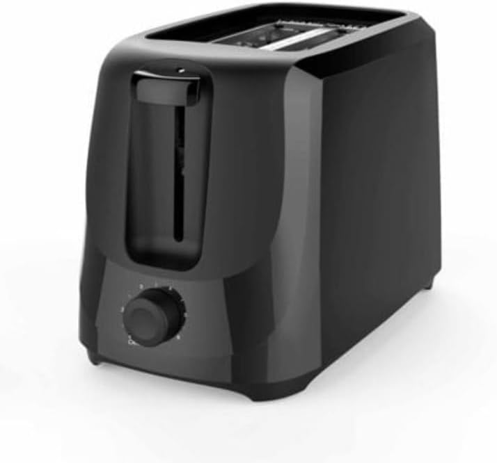 MS Premium 2 Slice Toaster, Black, with 6 Shade Settings and Removable Crumb Tray