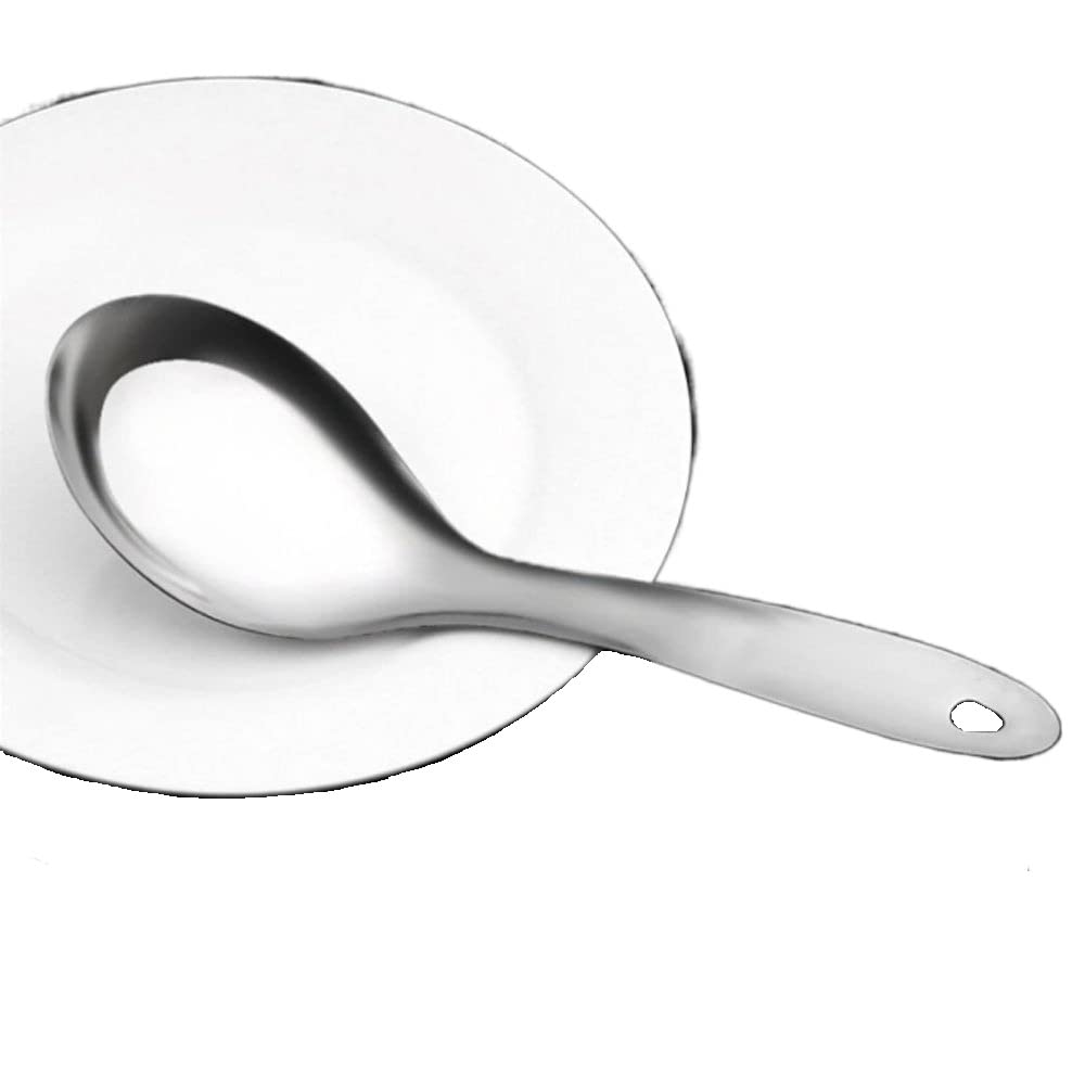 2Pcs Stainless Steel Rice Spoon Soup Spoon Serving Spoons, Non- Stick Rice Spatula Rice Paddle Serving Spoon for Home Kitchen Restaurant