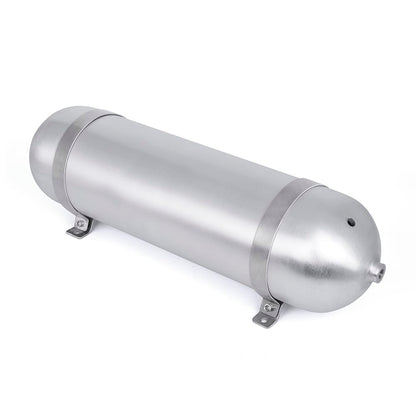 ZHSYMX Air 3.7 Gallon (14 Liter) 5 Ports Seamless Aluminum Air Tank for Air Ride Suspension Car Train Truck Horn Silver
