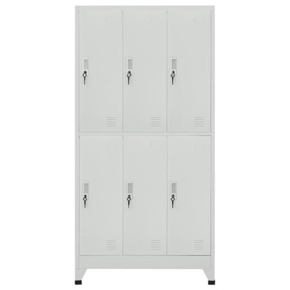 PTUGUOF Durable Powder Coated Steel Locker Cabinet with Six Compartments, Versatile Storage for Home Gym or Changing Room, Grey Steel Locker with Multiple Compartments