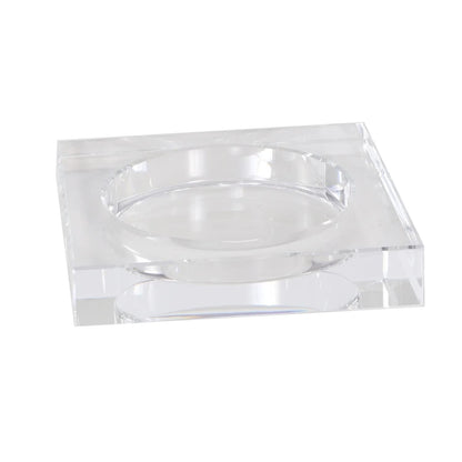 Crystal Candle Dish — by Alice Lane Home Collection — Size Large — Smooth, Round Cutout is the Perfect Size for Your Favorite Candle or Diffuser — Clear K9 Crystal Design