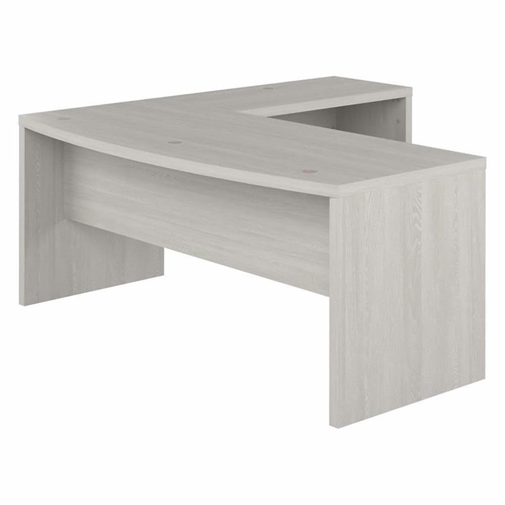 Bush Business Furniture L Shape Desk with Wire Management | Echo Collection Corner Bow Front Table for Home Office with Quick-to-Assemble Hardware | 72Wx77Lx30H