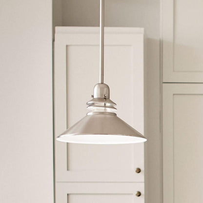 Kichler Grenoble Mini Pendant Light Fixture, Contemporary Kitchen Island Hanging Light with Brushed Nickel Cone Shade, 1-Light 150W Max for Kitchen Island or Dining Room (11" x 8"), 2714NI