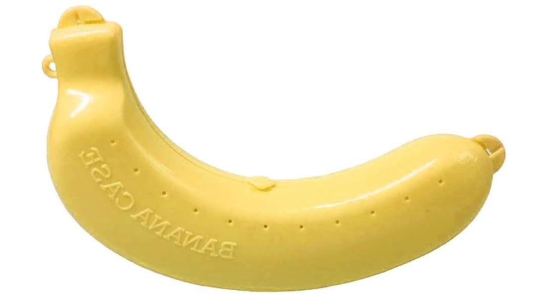 Rosojodg Yellow Cute Banana Storage BPA-Free Outdoor Travel Case,Box Holder Case Keep Fresh Banana Keeper and Protector, Banana Carrier Storage Box for Picnic Camping,Container Sets Food Containers