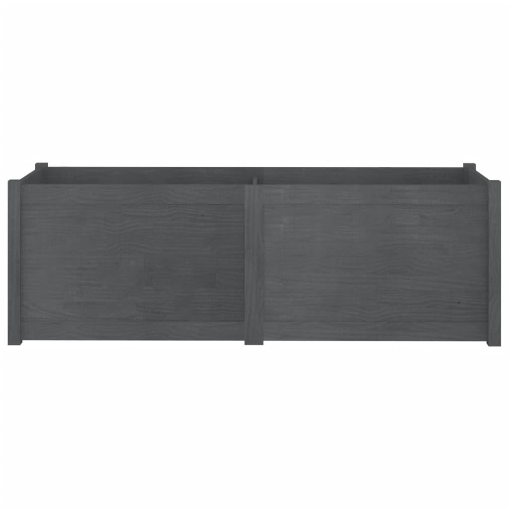 Foknhdi 59.1 x 19.7 in Solid Pinewood Raised Garden Bed, Grey Rectangular Outdoor Planter Box, Large Flower Pots for Patio, Terrace, Backyard Herb Garden
