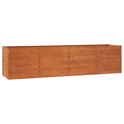 Mhdvray Corten Steel Large Raised Garden Bed 126x31.5x30.3 in Rusty Rectangular Planter Box for Vegetables Herbs Flowers Outdoor Patio Terrace