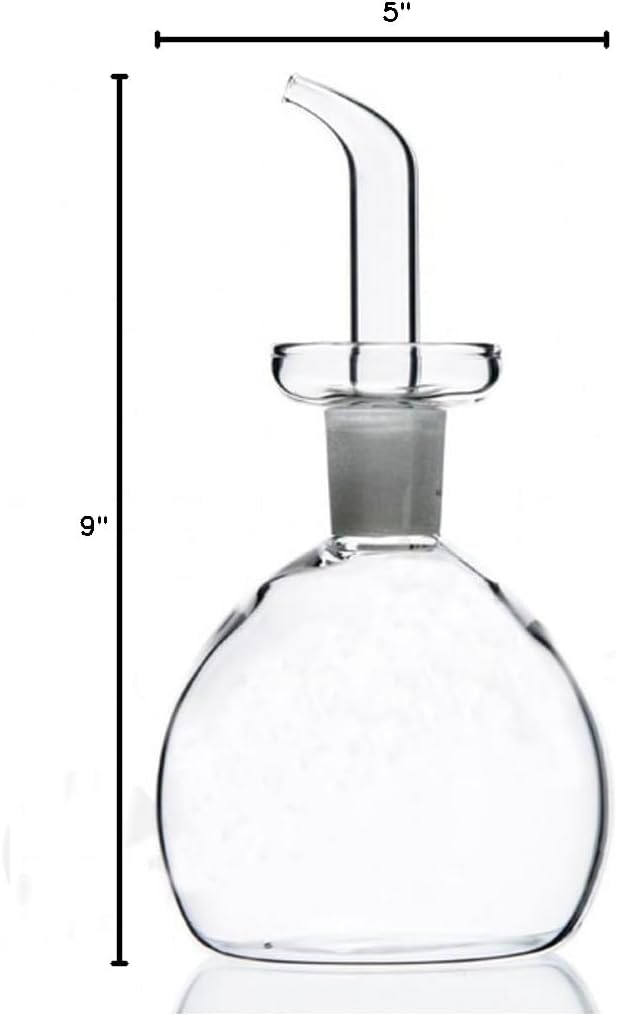 28 oz ELETON Cylindrical Olive Oil Dispenser Bottle Glass with No Drip Spout -Olive Oil & Vinegar Dispenser Glass Cruet