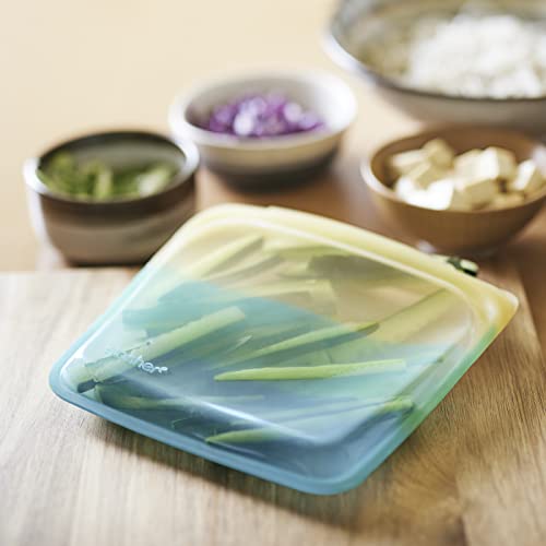 Stasher Premium Silicone Reusable Food Storage Bags, 4-Pack, Endangered Seas, Multi-Use Food Storage Bags, Lunch Bag, Travel Containers, BPA Free, Leak-free, Dishwasher-Safe, Eco-friendly