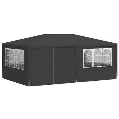 Xhnifbn 4x6 ft Party Tent Anthracite Steel Frame Shelter, UV & Water Resistant Outdoor Canopy for Backyard, Garden, Patio Weddings and Events, Easy Setup Gazebo Style for Small Gatherings