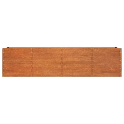 HETFTJN Large Raised Garden Bed 126 Inch Rusty Corten Steel Planter Box for Vegetables Herbs and Flowers Rectangular Outdoor Elevated Planter with Industrial Design