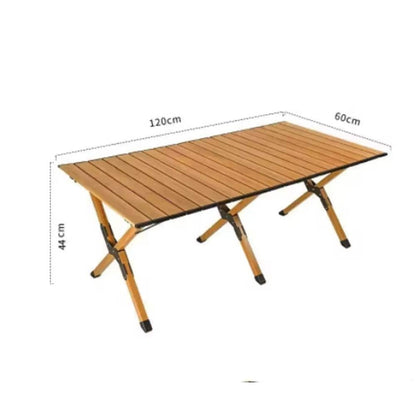 LLLKSX Portable Folding Camping Table - Ultralight Aluminum Outdoor Table for BBQ, Beach, Garden & Patio - Roll-Up Design (120x61x46cm) Ideal for Camping & Picnics