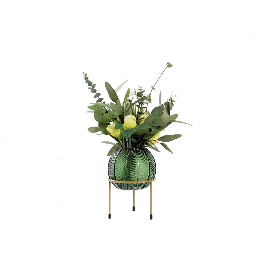 Faux Tree Nordic Light Luxury Simulation Flower Art Decoration Living Room Table Negotiating Table Glass Bottle Fake Flower Decoration Faux Plants Indoor(A)