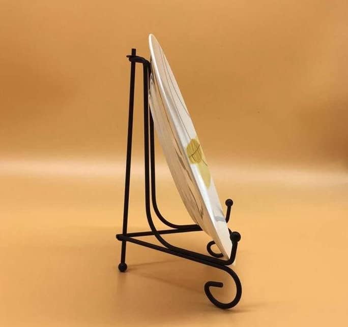 Zerodis Iron Display Stand, 1PC Black Iron Easel for Bowl, Plate, Photo Frame, Artwork Holder
