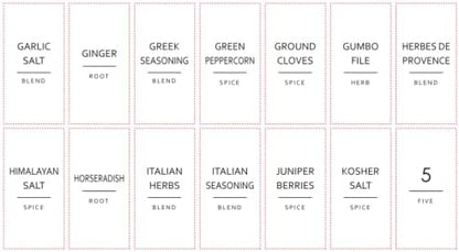 Talented Kitchen 140 Pack of Minimalist Spice Jar Labels, Preprinted Water Resistant Stickers (Gold Text)
