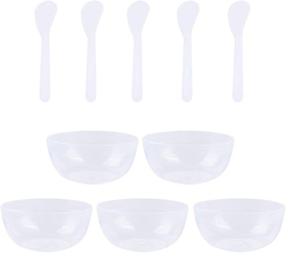 10 Sets Slime Bowl Mixing Tool Makeup Bowls, Plastic Glue Mixer for Makeup Crafts (Transparent)