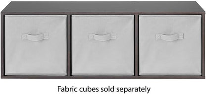 3 3 12.2" 11.7" 35.6" Whitmor Cube Storage Organizer, Tier Stackable MDF Wood Bookcase, Open Storage Display Bookshelf