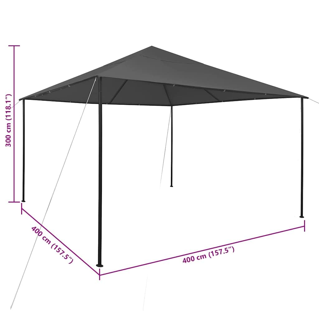 Large Foldable Anthracite Steel Gazebo, 13.1 x ft Square Canopy Tent for Outdoor Gatherings, Patio, Garden, and Events Outdoor Structures