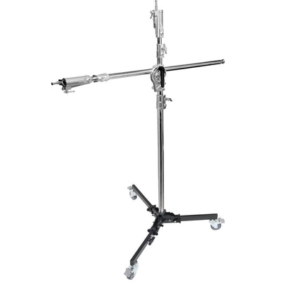 Kupo Junior Boom Roller Stand, Heavy Duty Mobile Steel Stand and Braked Wheels, Max Height 12.5', Supports 66lbs (KS301512)