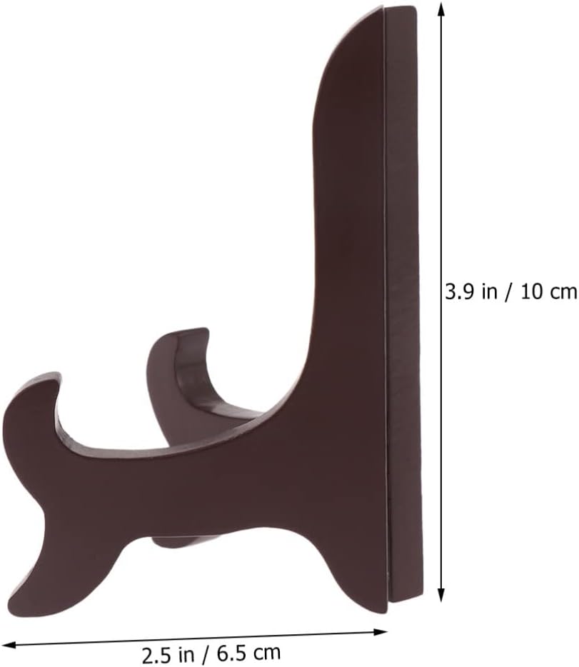 NOLITOY Vintage Wooden Plate Display Stand, 4 Inch Tabletop Holder for Pictures, Frames, and Plates