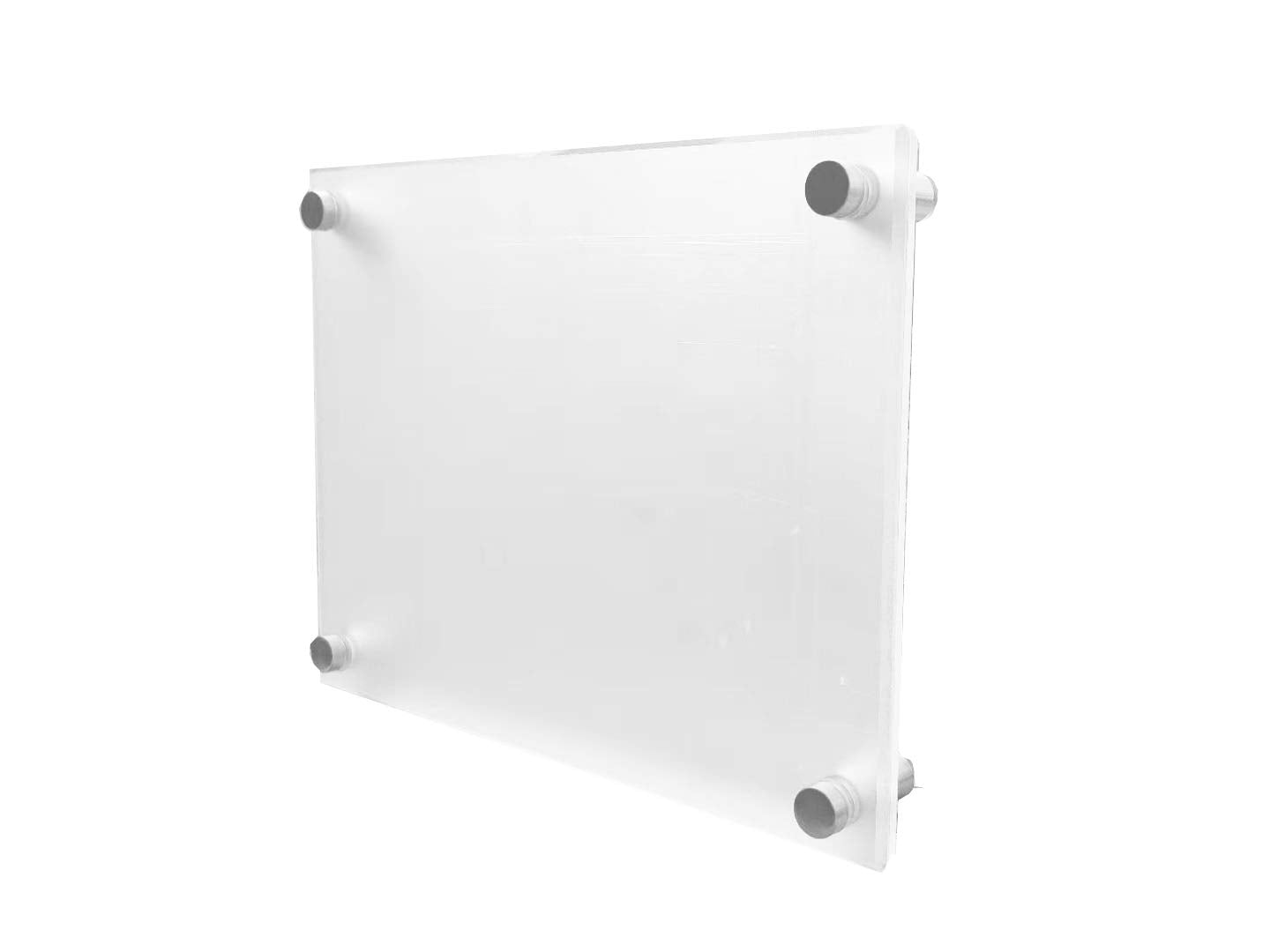 Missartist 6 x 8 Wall Mount Acrylic Picture Frame Double Panel Floating Frameless Acrylic Photo Frame Certificate Document Frame Display with Metal Standoffs (6 x 8)
