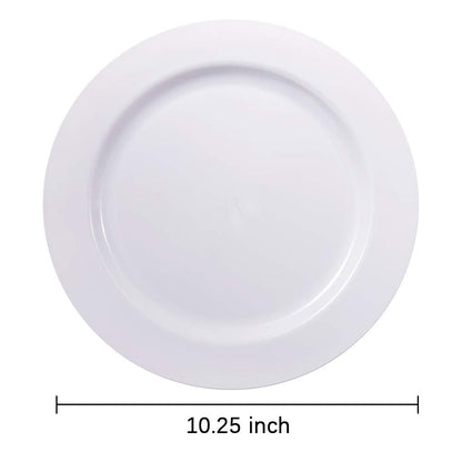 bUCLA 100PCS White Plastic Plates-10.25inch Disposable Dinner Plates-Premium Party&Wedding Plates