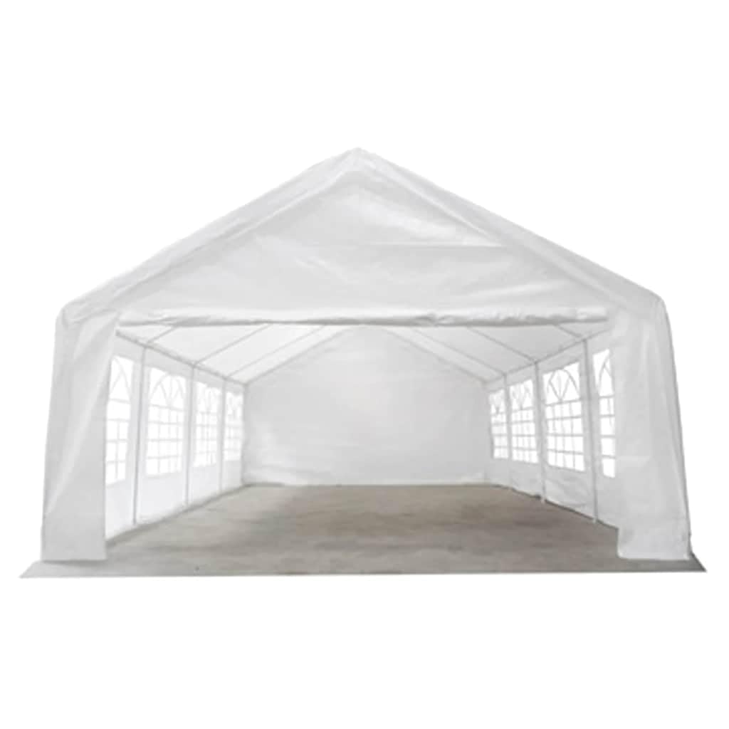 Xhnifbn White Party Tent 26.2'x13.1' PE Canopy Gazebo with Steel Frame, 4 Sidewalls & Windows, UV-Resistant Shelter for Backyard Camping Festivals Outdoor