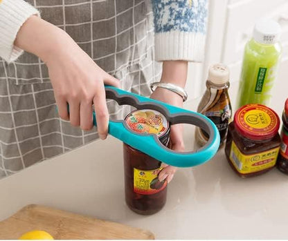 Utoolmart Blue Multi Function Bottle Can Opener, Jar Opener for Seniors, 1Pcs