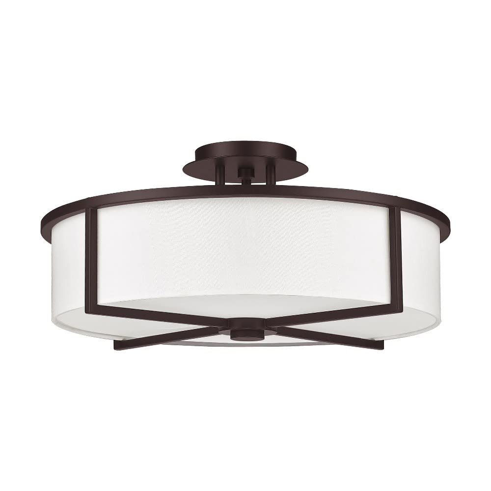 Livex Lighting 51075-91 Transitional Four Light Ceiling Mount from Wesley Collection in Pwt, Nckl, B/S, Slvr. Finish, Brushed Nickel