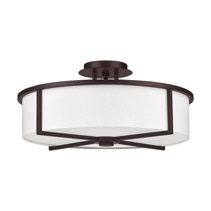Livex Lighting 51075-91 Transitional Four Light Ceiling Mount from Wesley Collection in Pwt, Nckl, B/S, Slvr. Finish, Brushed Nickel