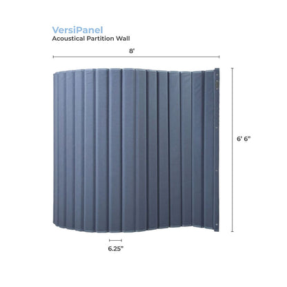 Versare VersiPanel Acoustical Partition Wall - Sound Panel Classroom Office Room Divider, Flexible Arrangement, Easy Roll-up Storage (Gray, 8'Wide x 6'6"Tall)