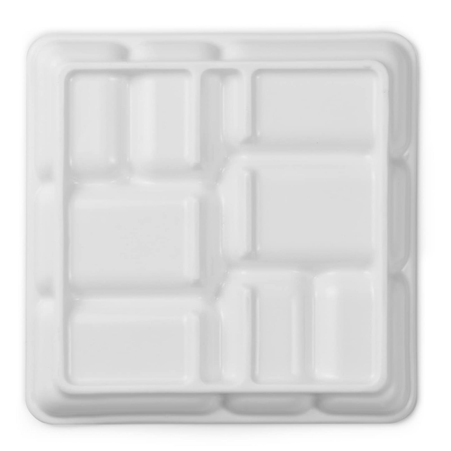 MEEDEN 8-Well Ceramic Artist Paint Palette, Square Porcelain Watercolor Palette, White Ceramic Mixing Tray for Gouache Painting, Oil Painting, Acrylic Painting & Tempera Painting, 7"× 7"× 0.9"