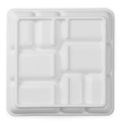 MEEDEN 8-Well Ceramic Artist Paint Palette, Square Porcelain Watercolor Palette, White Ceramic Mixing Tray for Gouache Painting, Oil Painting, Acrylic Painting & Tempera Painting, 7"× 7"× 0.9"