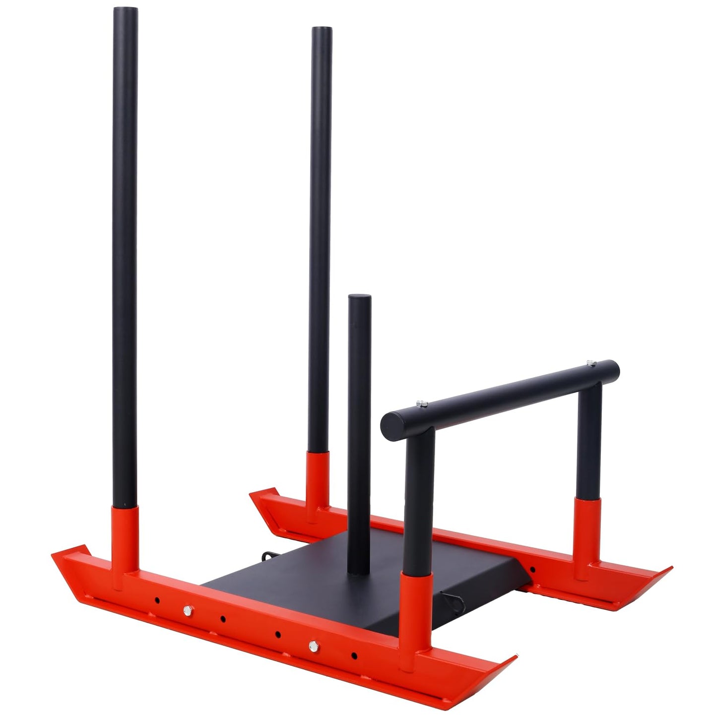 Geelife Weight Sled Fitness Sled - Steel Black+Red - Boost Your Speed and Strength - Outdoor Workouts -