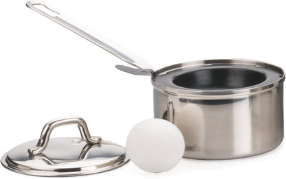 RSVP International Endurance Single Egg Poacher Set - Perfectly Poached Eggs with Stainless Steel Pan, Dishwasher Safe