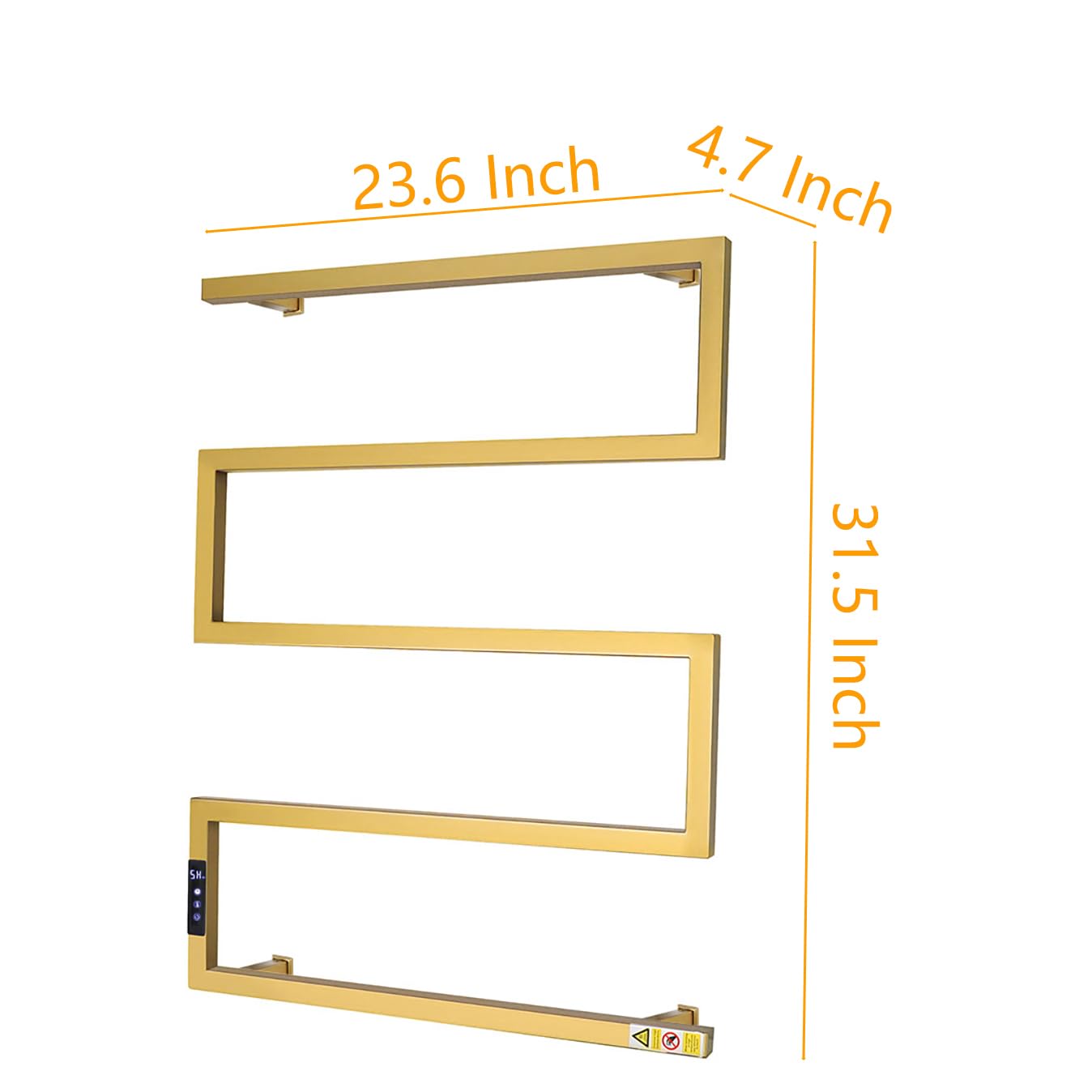 Towel Warmer Rack for Bathroom with Timer/Fahrenheit Temperature Control Wall Mounted Electric Heated 5 Bar Rail Plug-in or Hardwired Keep Bath Shower Towel Warming (Brushed Gold)