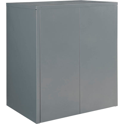 Global Industrial Counter Height Cabinet with Locking Lever Handle, 2 Height Adjustable Shelves, 300 lbs Shelf Capacity, 36" W x 24" D x 42" H, Unassembled, Gray