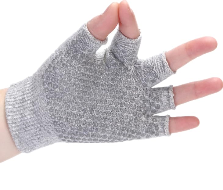 YL TRD V 2 Packs of Non Slip Fingerless Yoga Gloves Exercise Gloves Workout Gloves