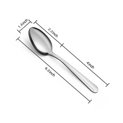 BEWOS 24 Pieces Teaspoons, 6.2 Inches Stainless Steel Teaspoons Silverware, Spoon Silverware, Coffee Spoons, Small Spoon, Mirror Polished, Dishwasher Safe, Silver Spoons For Home, Restaurant