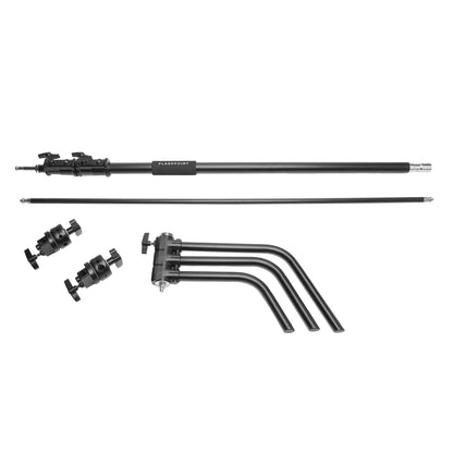 Flashpoint Turtle Base C-Stand and Cross Arm Boom Kit (Black, 10.5')