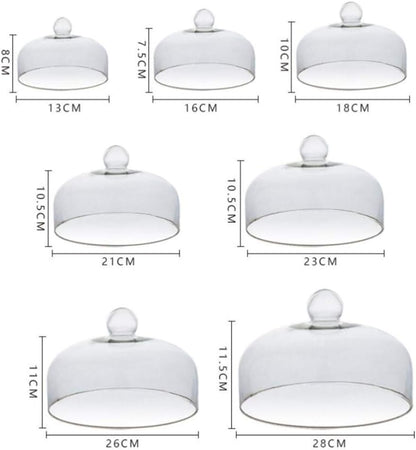 HEMOTON Glass Cake Dome, XL Clear Cloche Cake Display Cover with Knob Handle