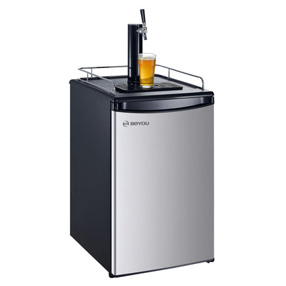 BEYOU Beer Kegerator, Commercial Draft Brew Beer Dispenserl,Full Size Keg Refrigerator for Home D system-1 Tap (152L)
